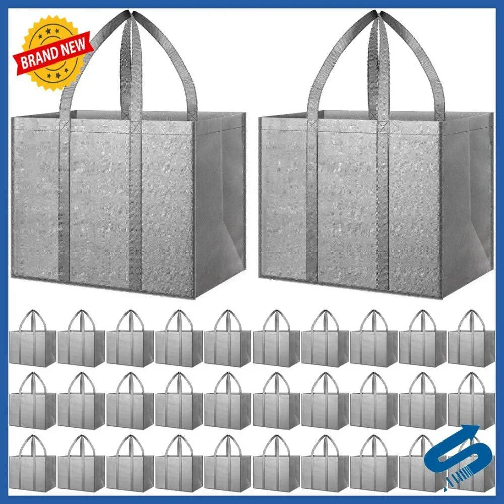 Heavy Duty Reusable Grocery Tote Bags Foldable Storage Washable Large Capacity